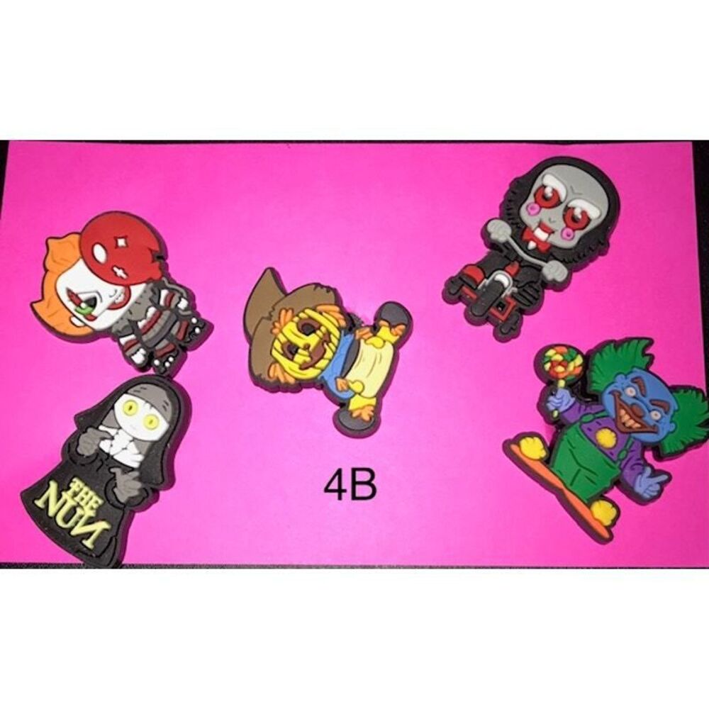 Charms/Shoe Charms, Backpack, Purse, Bag Scary Movie Halloween Theme 5 Pcs/4B